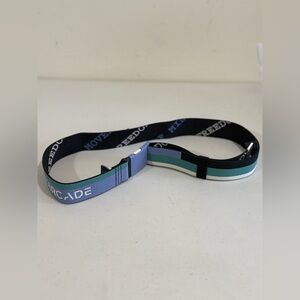 Arcade Striped Belt in Lavender, Teal and Black